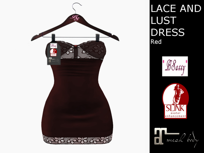 *BSASSY* LACE AND LUST DRESS RED. MAITREYA-SLINK