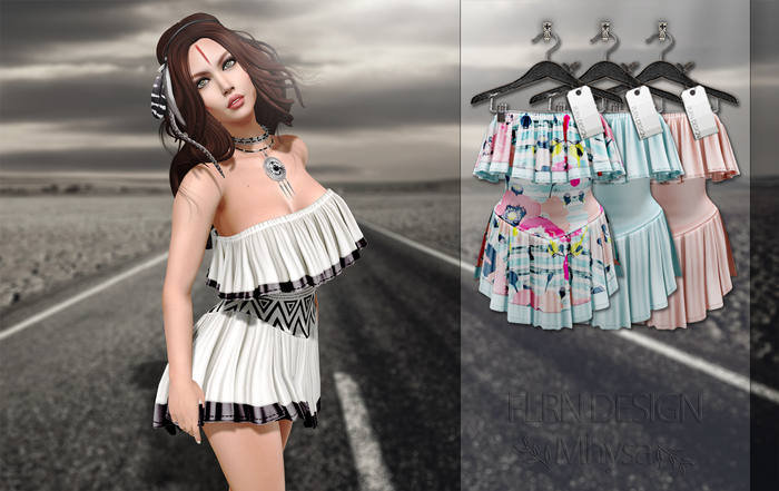 [FLRN] Mhysa Dress Serenity&Salmon