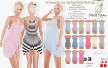 LSR - Sexy Summer Mini Dress Thais Stripes With Hud MB & Classi