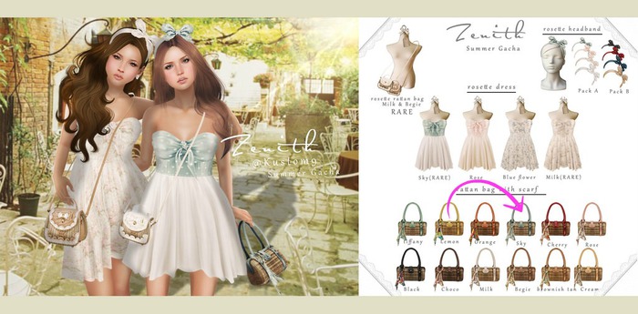 =Zenith=rattan bag with scarf (sky)