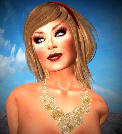 Necklace Mesh Gold Abalone