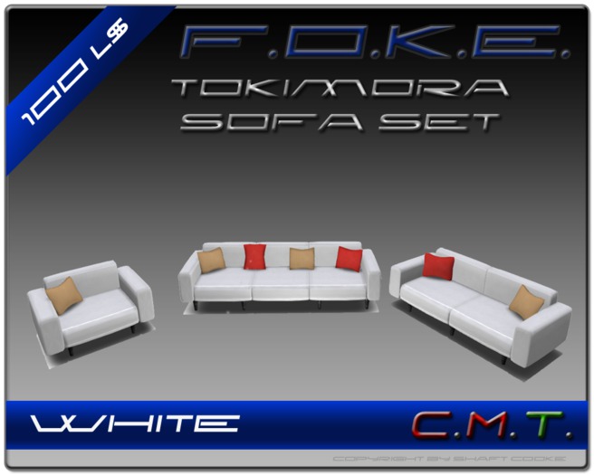 F.O.K.E.  Tokimora Sofa Set White