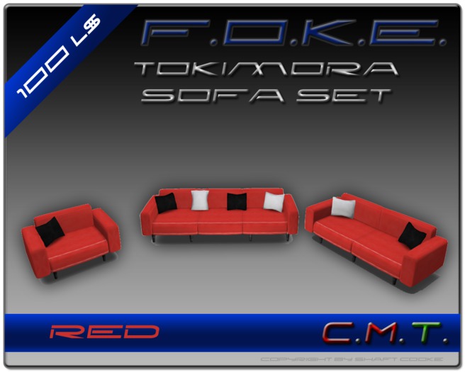 F.O.K.E.  Tokimora Sofa Set Red