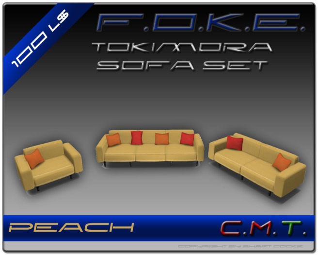 F.O.K.E.  Tokimora Sofa Set Peach