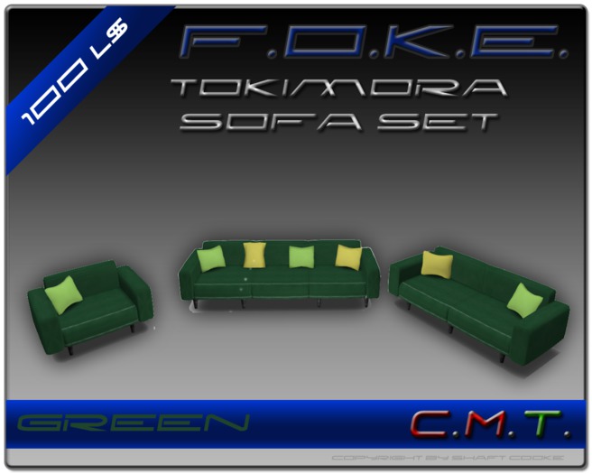 F.O.K.E.  Tokimora Sofa Set Green