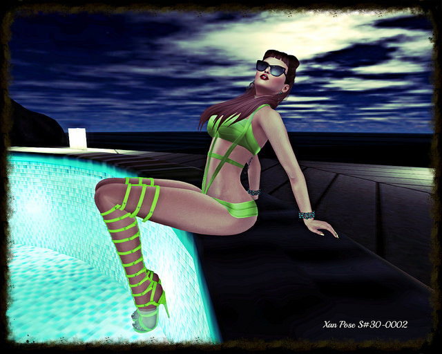 Xan Pose - S#30-0002 Retro Poolside sit