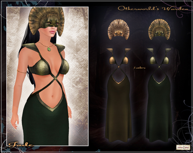 [V/W] Otherwold's Warden Jade - Fantasy Outfit, Classic & fitted mesh + Slink, Belleza, Maitreya sizes; access.