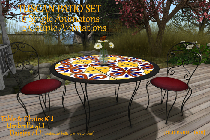 {OLD BARN DOOR} TUSCAN PATIO SET ●PROMO●