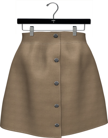 NYU - Buttoned Front Skirt, Beige