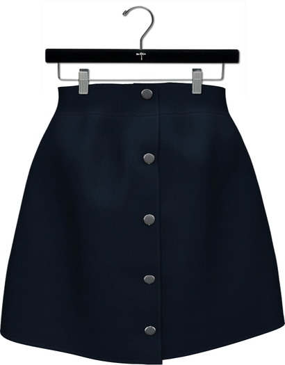 NYU - Buttoned Front Skirt, Blue