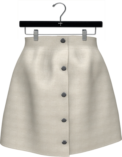 NYU - Buttoned Front Skirt, Cream