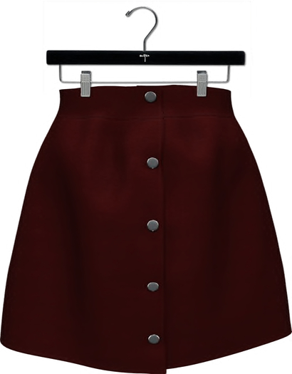 NYU - Buttoned Front Skirt, Red