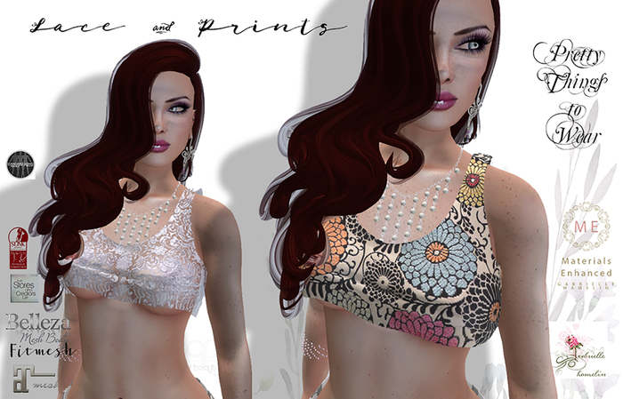 .::Pretty Things::. Lace & Prints Half Tank Halter - 29