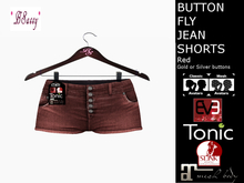*BSASSY* BUTTON FLY SHORTS RED