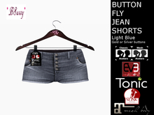 *BSASSY* BUTTON FLY SHORTS LIGHT BLUE
