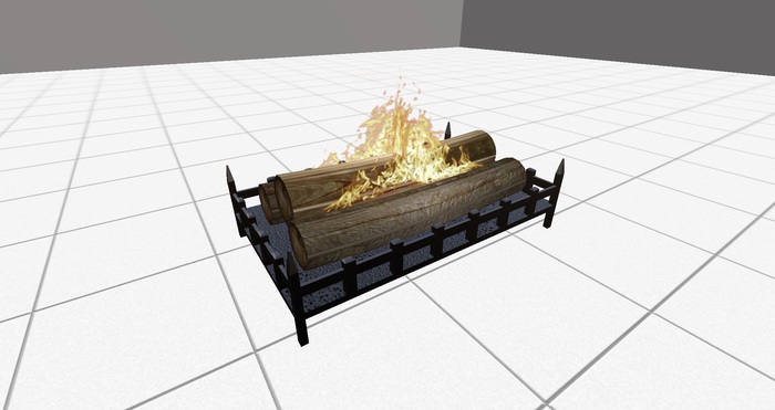 Log Fireplace
