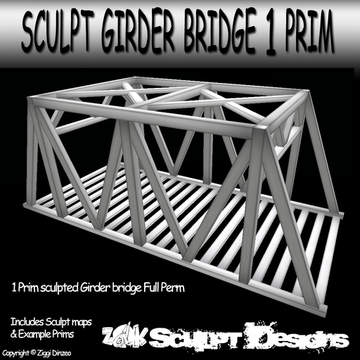 Z@K Sculpted Girder Bridge - 1 Prim - Full Perm - Prefab