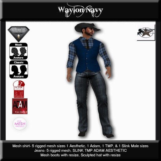 Country Couture Waylon Navy