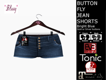 *BSASSY* BUTTON FLY SHORTS BRIGHT BLUE