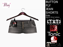*BSASSY* BUTTON FLY SHORTS GRAY