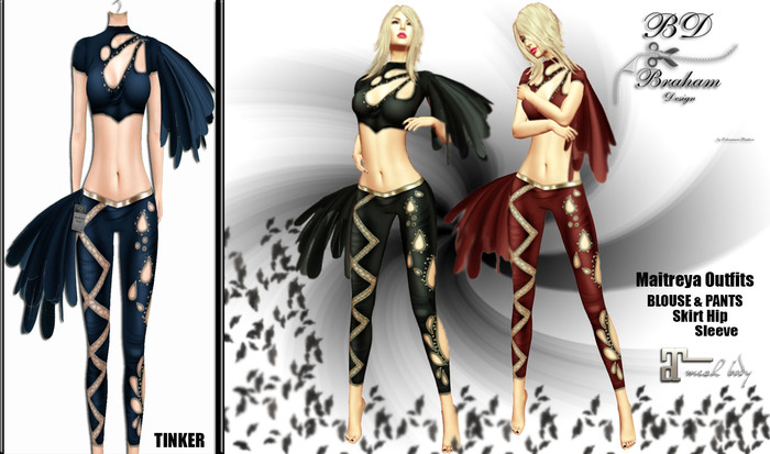 Braham Design - NavyBlue '' Tinker'' Maitreya Outfits Mesh