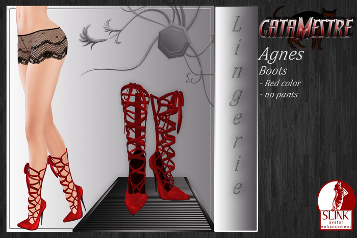 ::GATAMESTRE:: Agnes Boot Red- Slink High