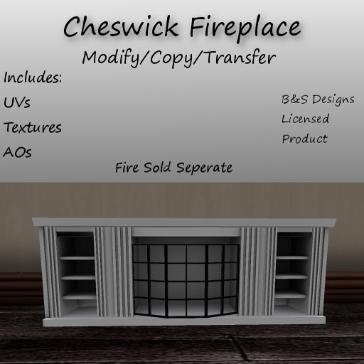 B&S Designs  Fireplace 1A Full Permission Mesh