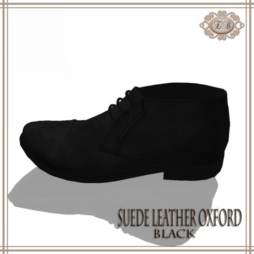 .:Ecce Bellus:. Men's Suede Leather Oxford-Black