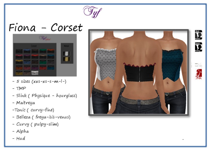 [TYF] Fiona - Mesh/TMP/Slink/Maitreya/Eve/Tonic - Hud