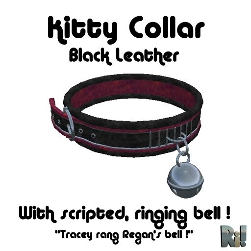 *~Ri!~* Black Leather Kitty Collar