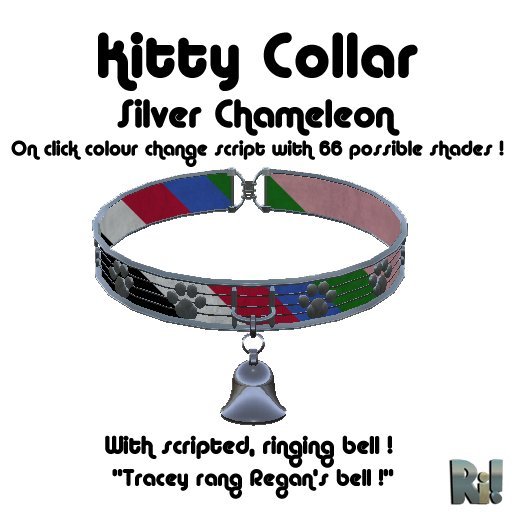 *~Ri!~* Silver Chameleon Kitty Collar