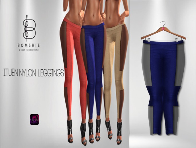 <*>B<*> Ituen Snorkel Blue Nylon Leggings