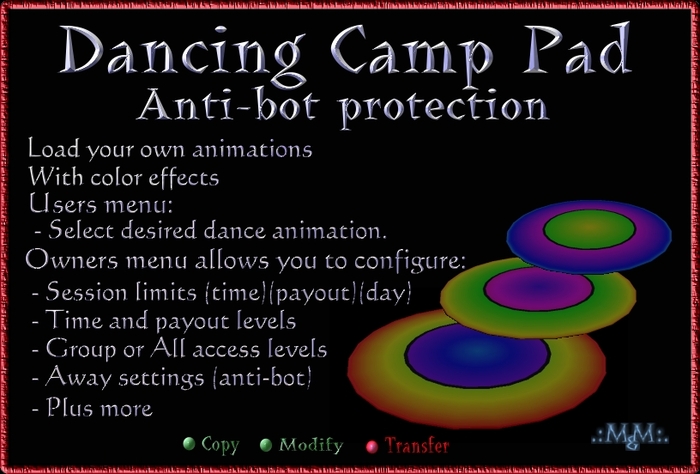 Camping Dance Pad With Anti-Bot protection / copiable