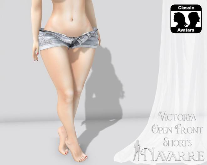 [N] Victorya Open Front Shorts Dark Blue
