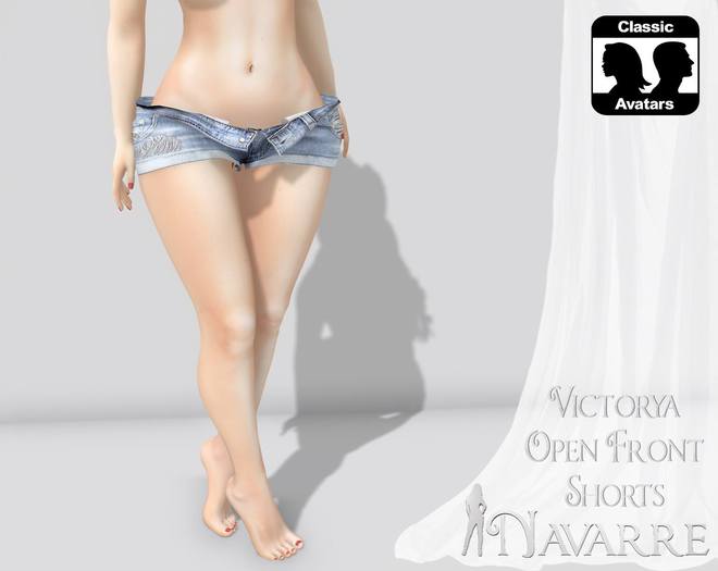 [N] Victorya Open Front Shorts Light Blue