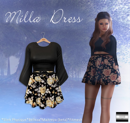Milla Dress "Yellow rose" (classic avatar & mesh bodies) - even.flow