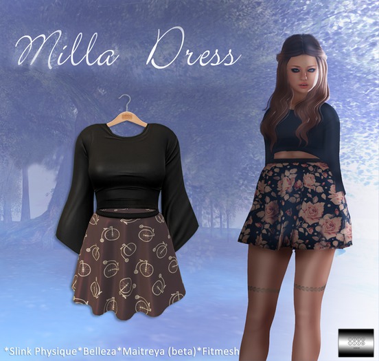 Milla Dress "Bike" (classic avatar & mesh bodies) - even.flow