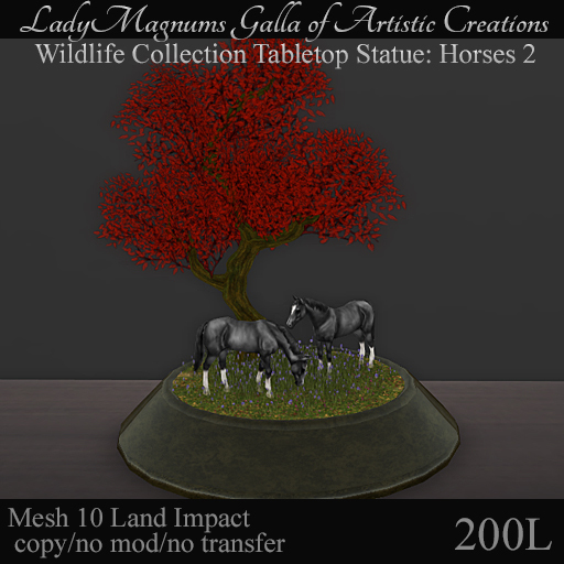 LadyMs Wildlife Collection Tabletop Statue: Horses 2