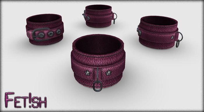 Fet!sh Cuffs - Signature Style - Purple Leather