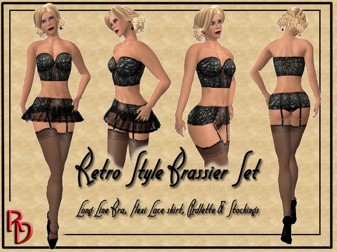 French Swirl Retro Style Brassier Set