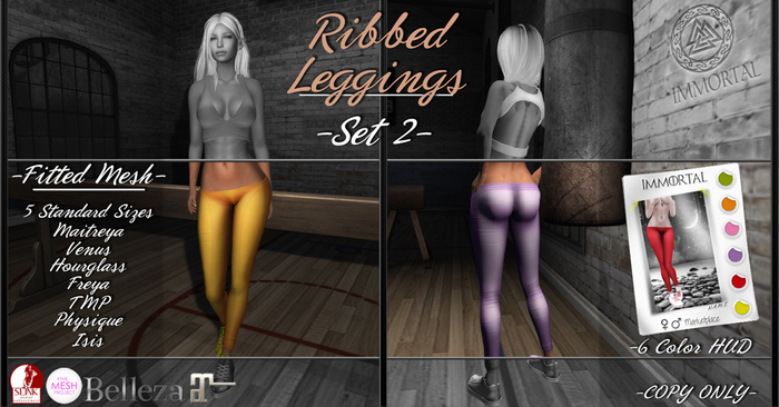 ..::IMMORTAL::.. Athletic Ribbed Leggings - Set 2