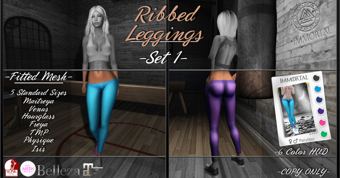 ..::IMMORTAL::.. Athletic Ribbed Leggings - Set 1