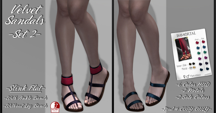 ..::IMMORTAL::.. Slink- Sandals - Velvet - Set 2