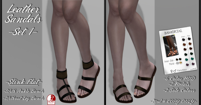 ..::IMMORTAL::.. Slink- Sandals - Leather - Set 1