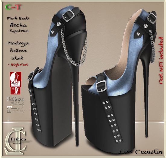 .:LC:. Ascha  Platform High Heels ~ denim