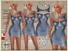 .:LC:. Ascha  Mesh Denim Dress with Jewelry [bxd]