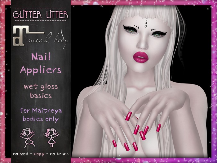 - Glitter Litter - Maitreya Nail HUD - Wet Gloss Basics