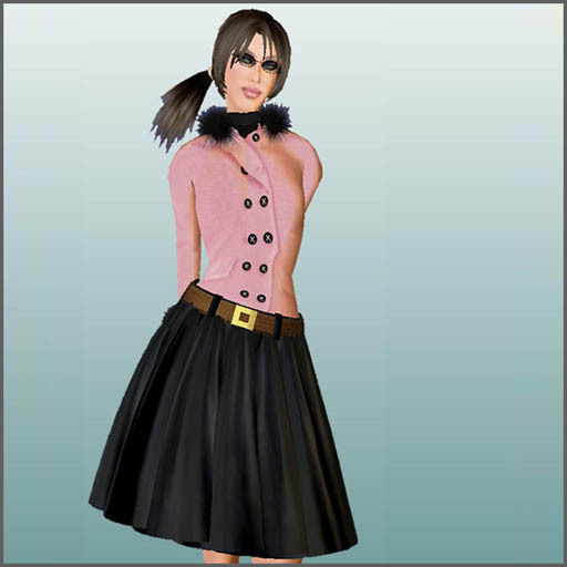 Kala black skirt set with pink jacket