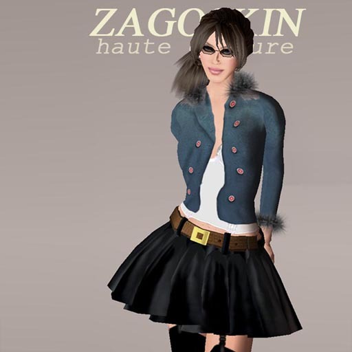 Kala black skirt set with grey jacket