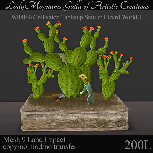 LadyMs Wildlife Collection Tabletop Statue: Lizard World 1